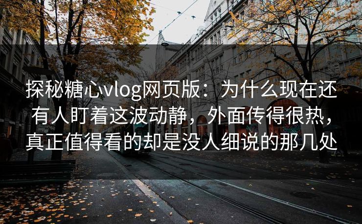 探秘糖心vlog网页版：为什么现在还有人盯着这波动静，外面传得很热，真正值得看的却是没人细说的那几处