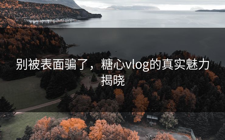 别被表面骗了，糖心vlog的真实魅力揭晓