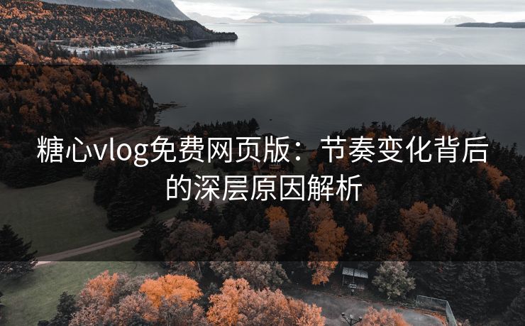 糖心vlog免费网页版：节奏变化背后的深层原因解析