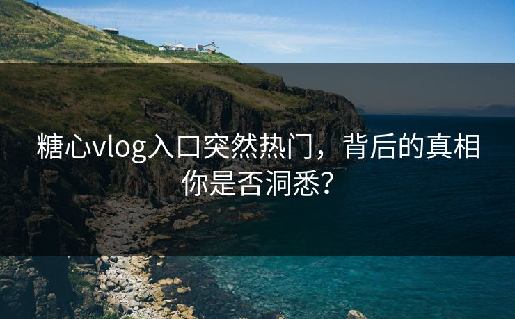 糖心vlog入口突然热门，背后的真相你是否洞悉？
