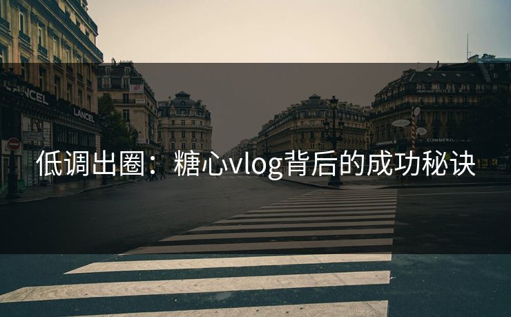 低调出圈：糖心vlog背后的成功秘诀