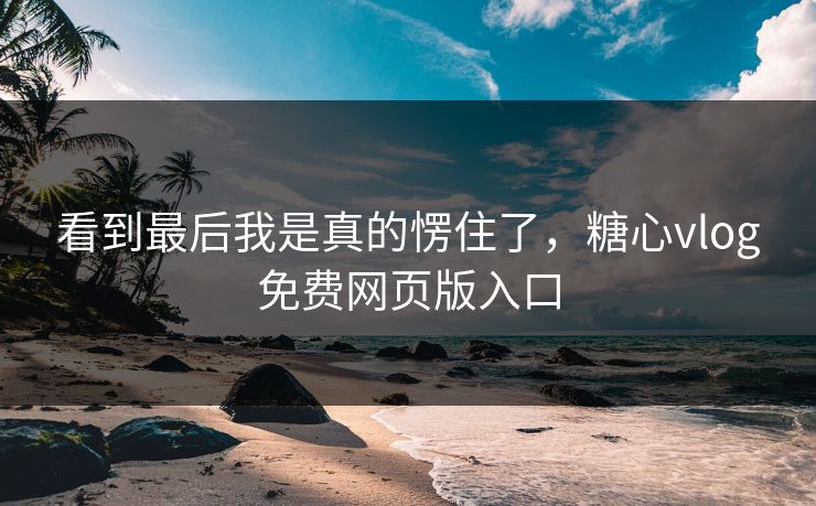看到最后我是真的愣住了，糖心vlog免费网页版入口