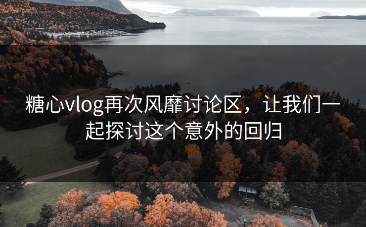 糖心vlog再次风靡讨论区，让我们一起探讨这个意外的回归