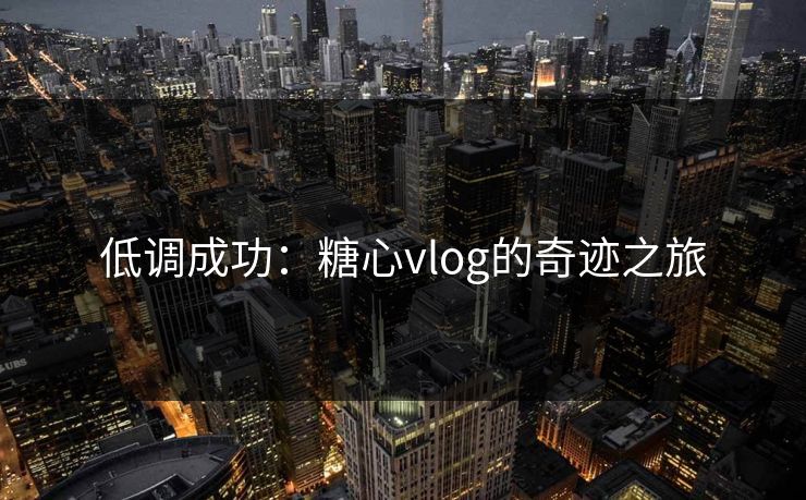 低调成功:糖心vlog的奇迹之旅 低调成功:糖心vlog的奇迹之旅
