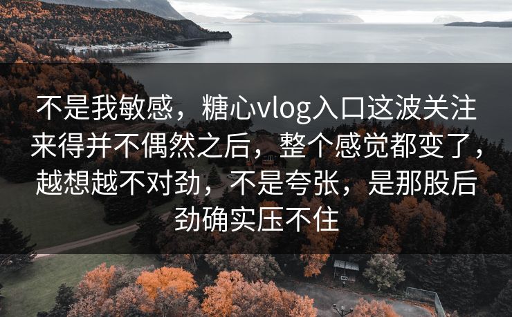 不是我敏感,糖心vlog入口这波关注来得并不偶然之后,整个感觉都变了,越想越不对劲,不是夸张,是那股后劲确实压不住 不是我敏感,糖心vlog入口这波关注来得并不偶然之后,整个感觉都变了,越想越不对劲,不是夸张,是那股后劲确实压不住
