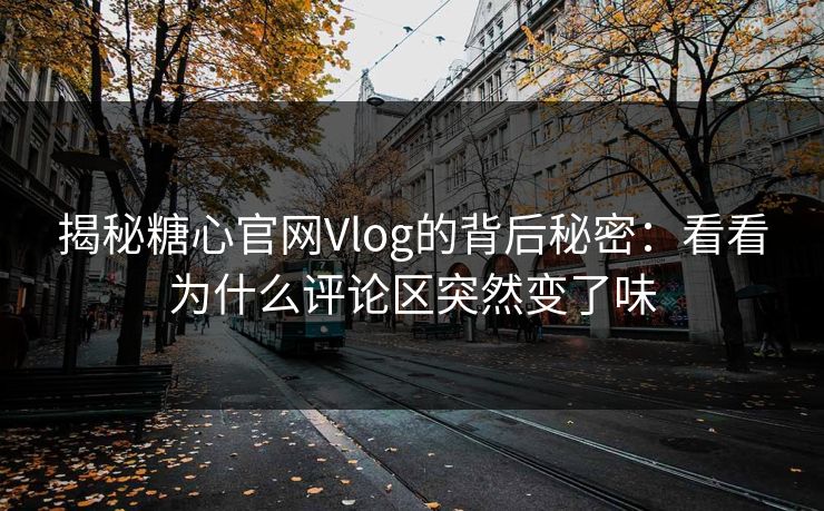 揭秘糖心官网Vlog的背后秘密：看看为什么评论区突然变了味